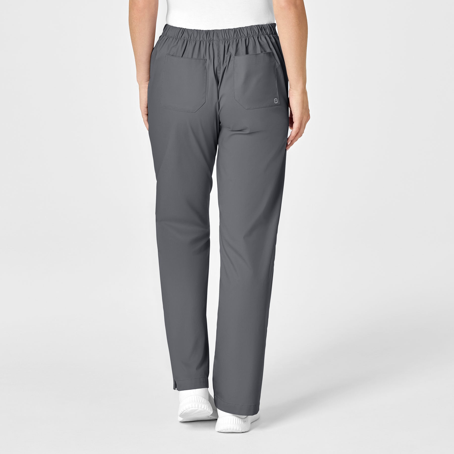 WonderWORK Women's Flare Leg Scrub Pant Pewter back view