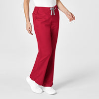 WonderWORK Women's Flare Leg Scrub Pant Red side view