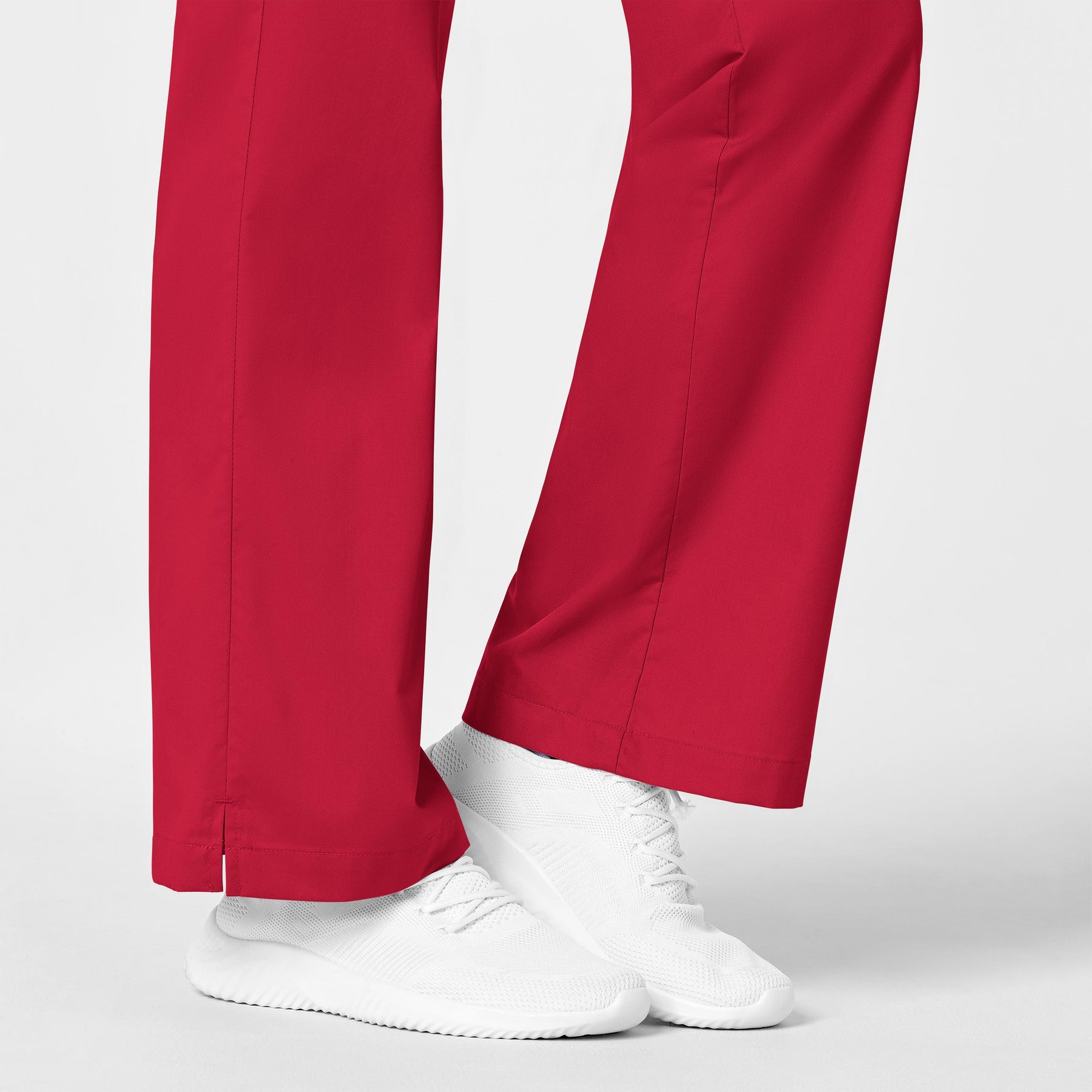 WonderWORK Women's Flare Leg Scrub Pant Red side detail 2
