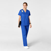 WonderWORK Women's Flare Leg Scrub Pant Royal full scrub set