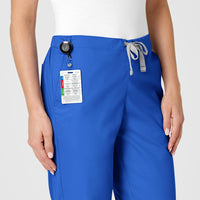 WonderWORK Women's Flare Leg Scrub Pant Royal side detail 1