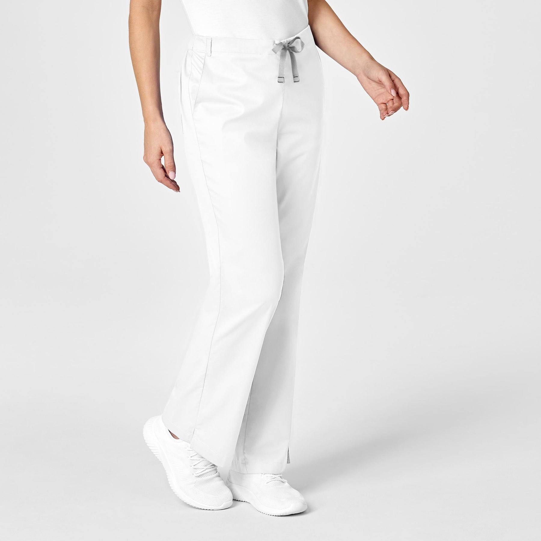 WonderWORK Women's Flare Leg Scrub Pant White side view