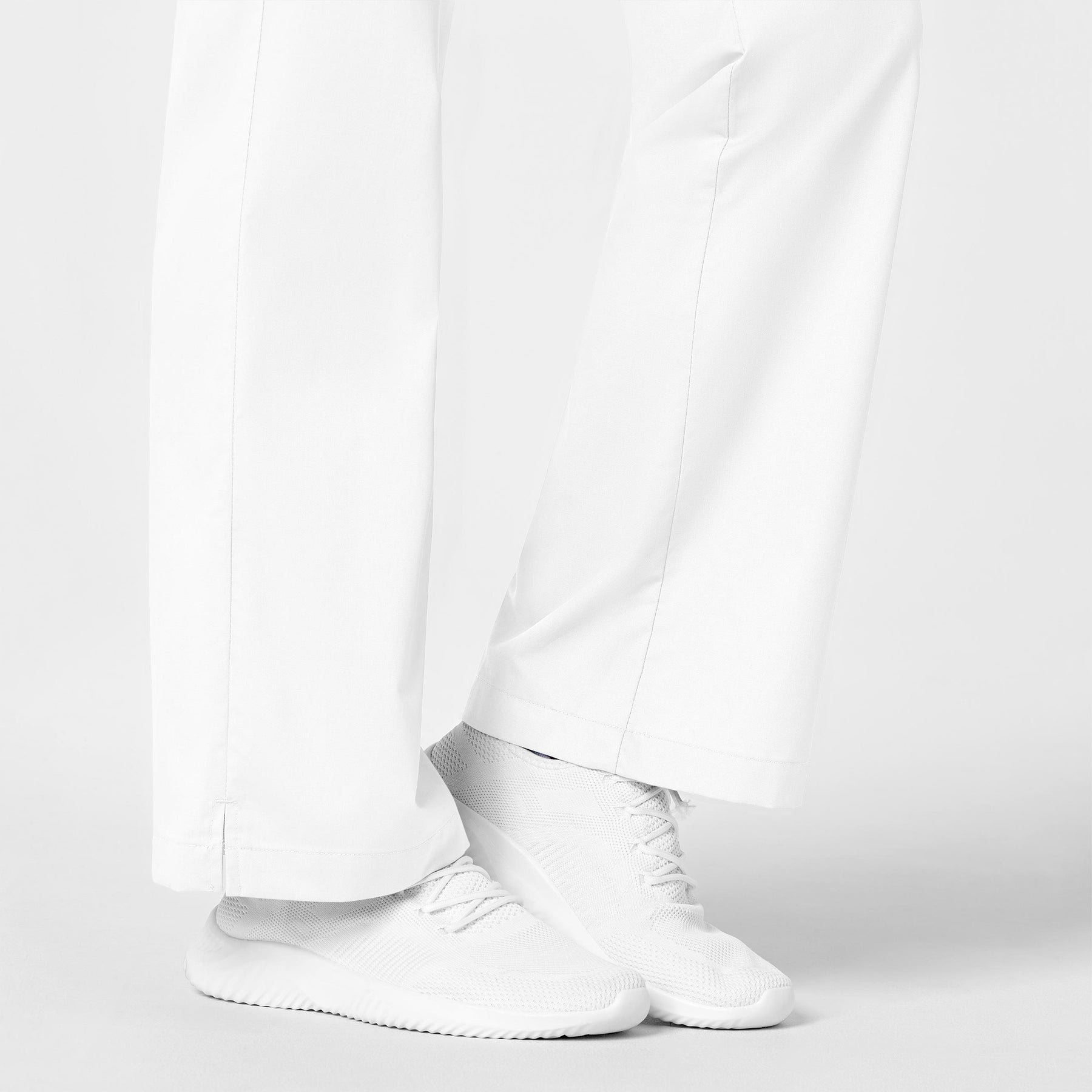 WonderWORK Women's Flare Leg Scrub Pant White side detail 2