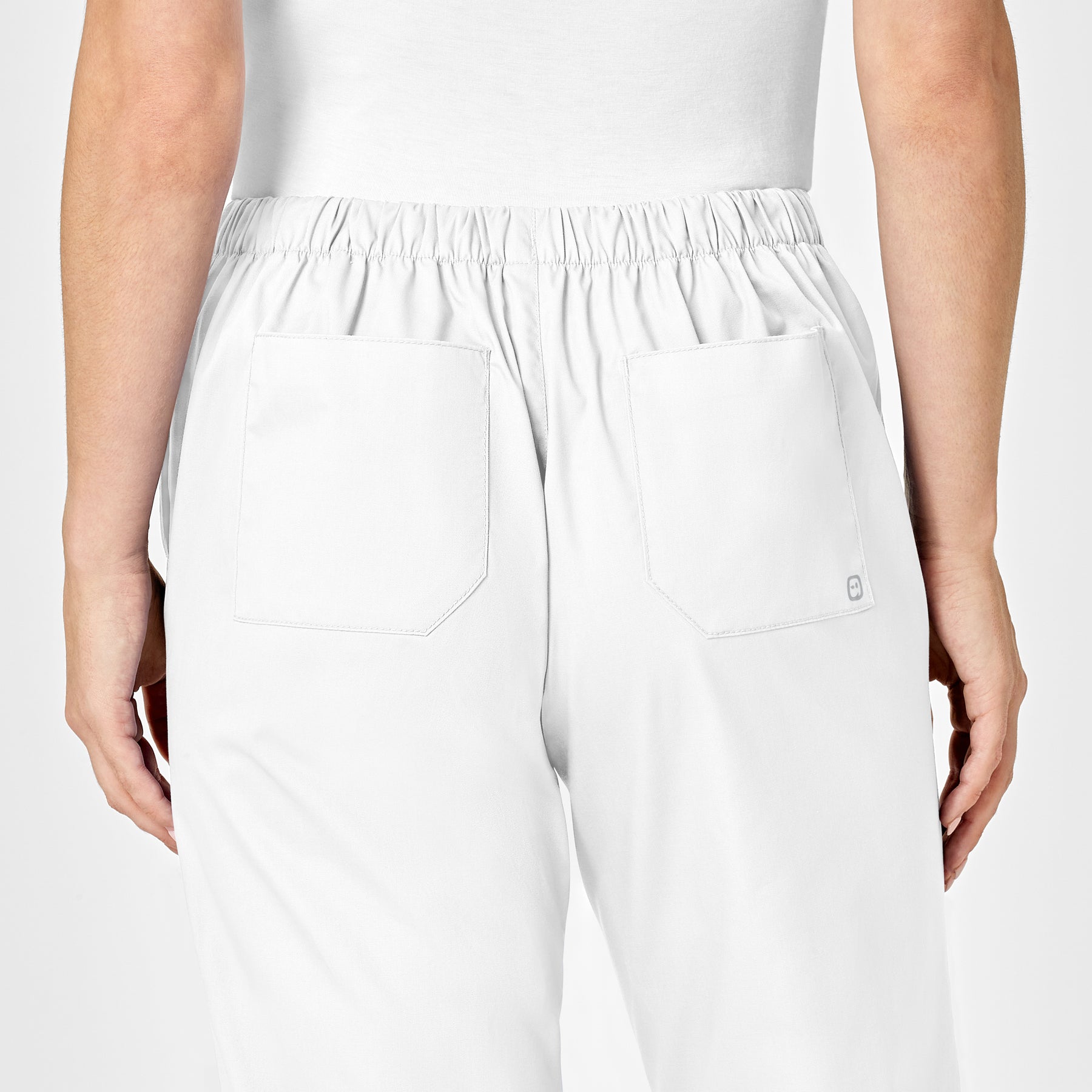 WonderWORK Women's Flare Leg Scrub Pant White hemline detail
