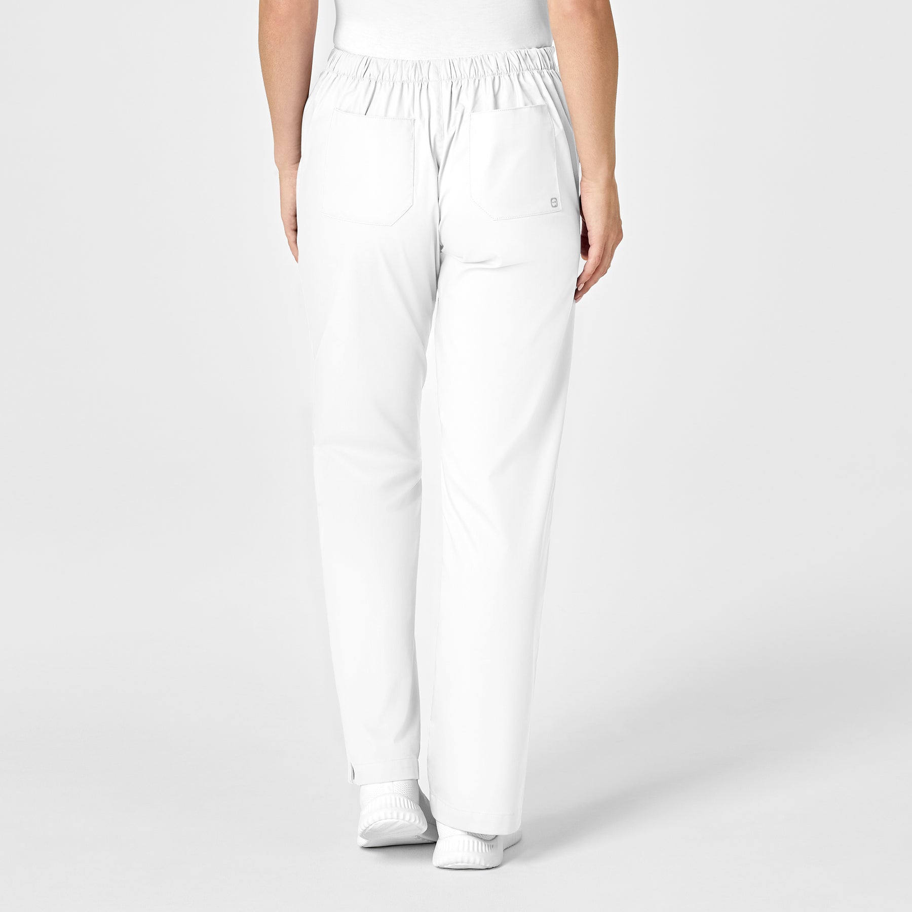 WonderWORK Women's Flare Leg Scrub Pant White back view