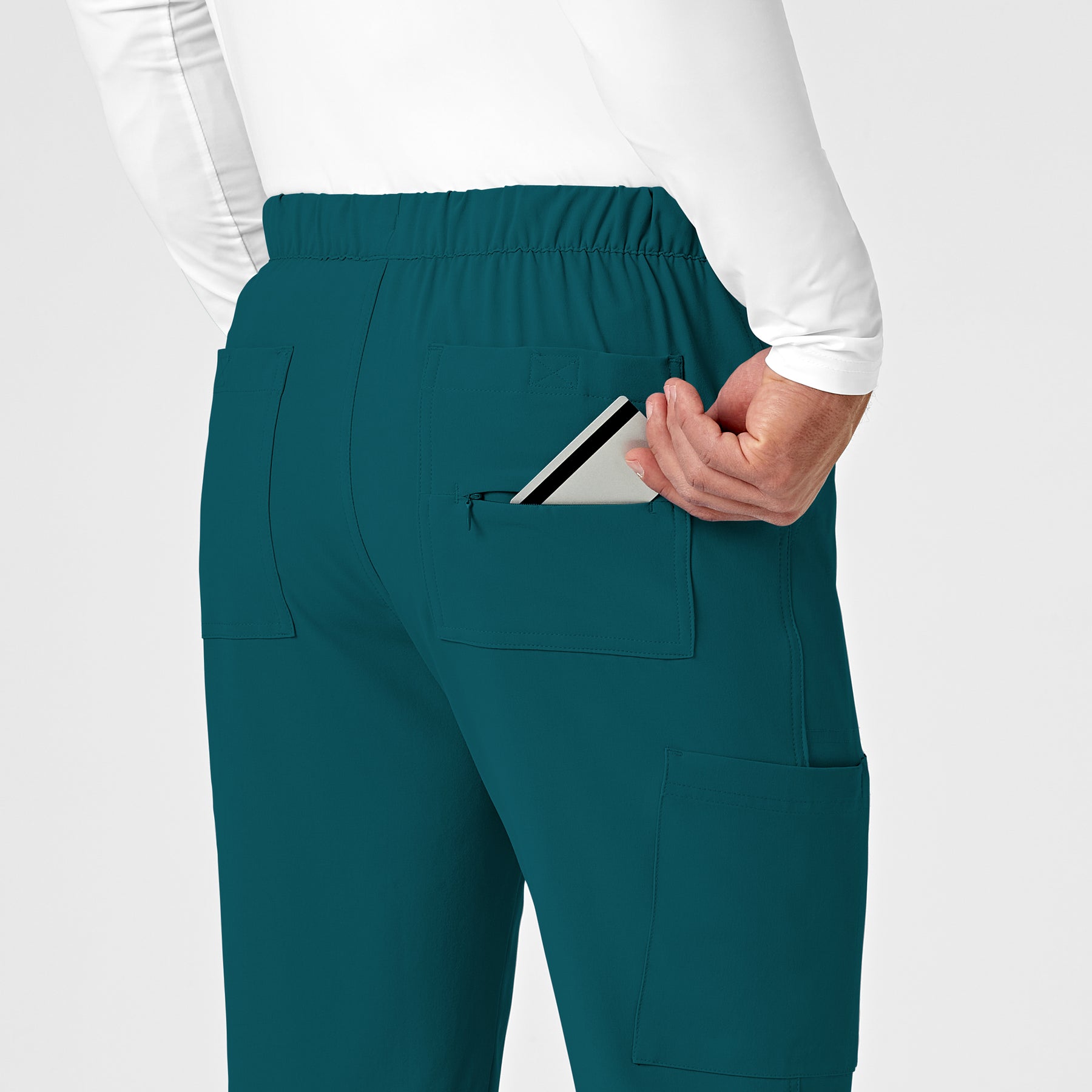 RENEW Men's Jogger Scrub Pant Caribbean Blue hemline detail