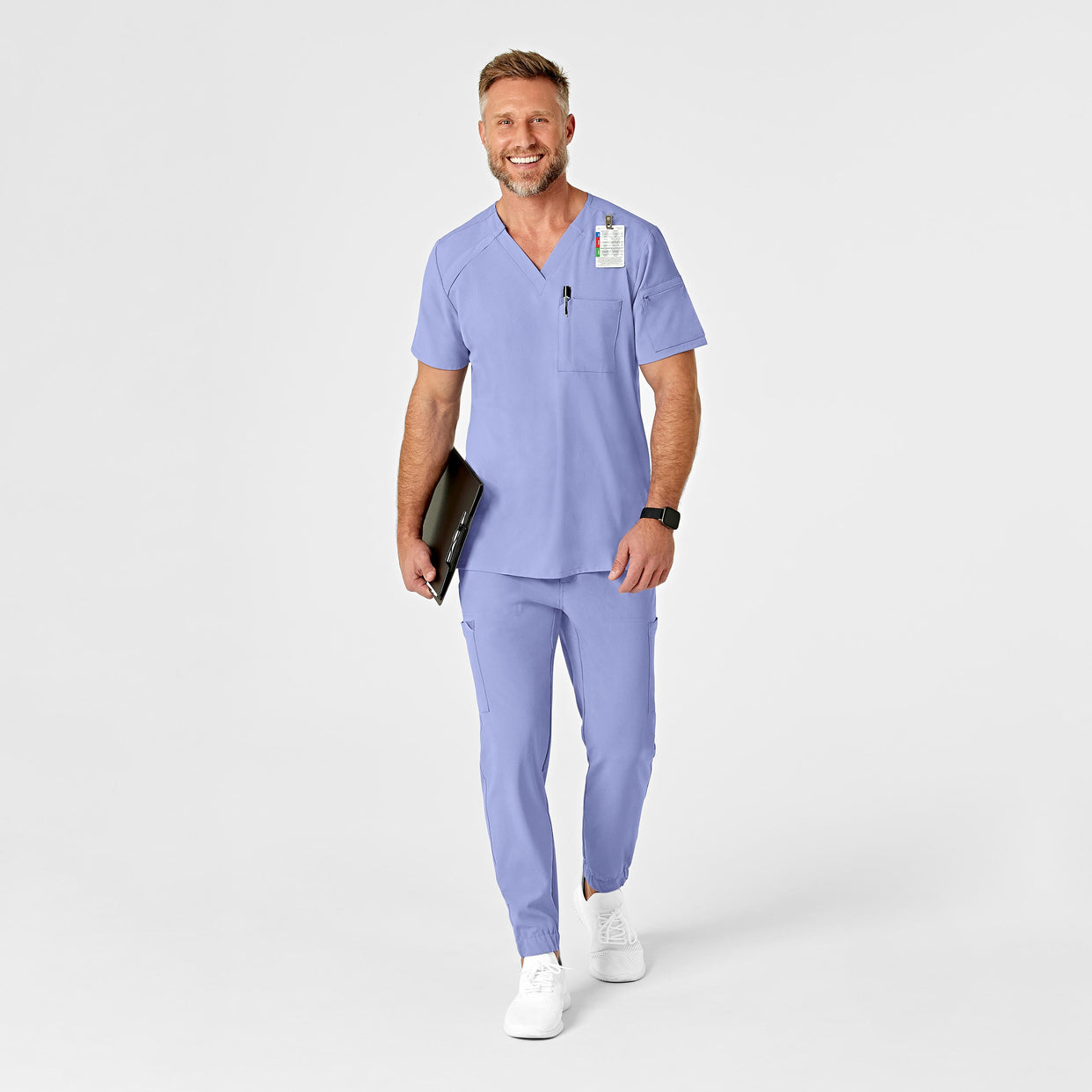 RENEW Men's Jogger Scrub Pant Ceil Blue full scrub set