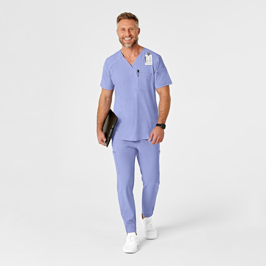 RENEW Men's Jogger Scrub Pant Ceil Blue full scrub set