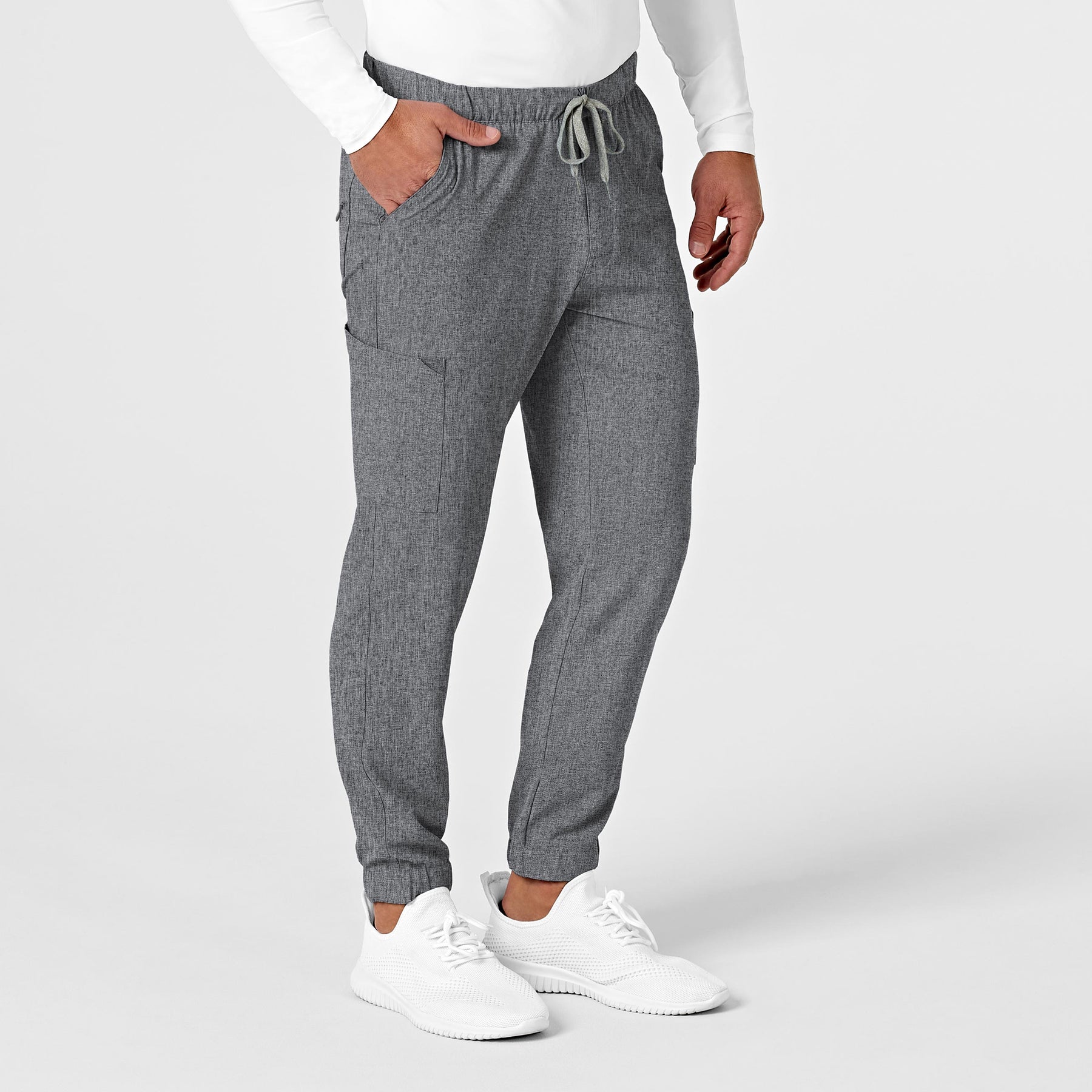 RENEW Men's Jogger Scrub Pant Grey Heather side view