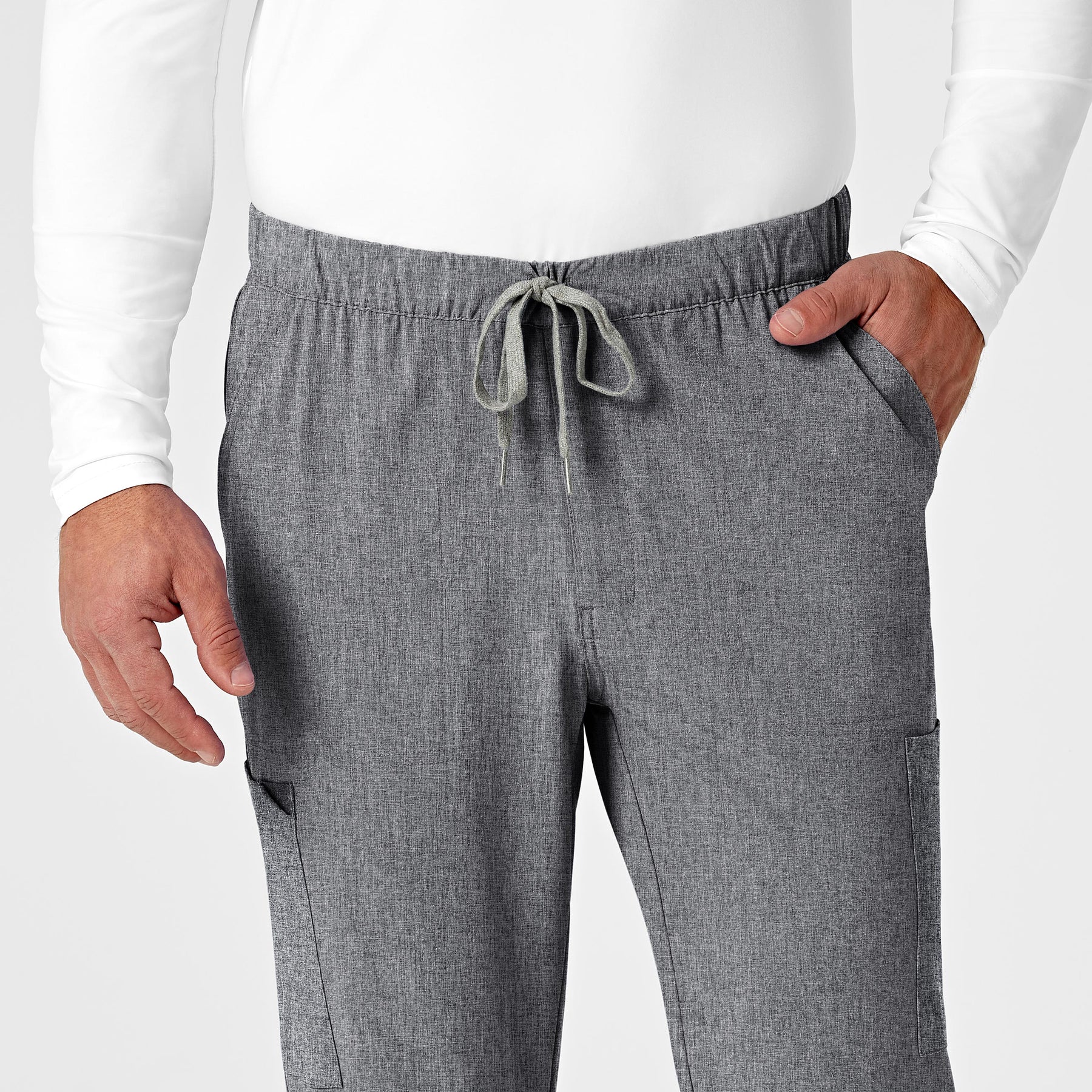 RENEW Men's Jogger Scrub Pant Grey Heather front detail