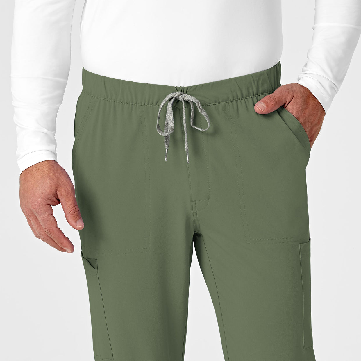 RENEW Men's Jogger Scrub Pant Olive front detail