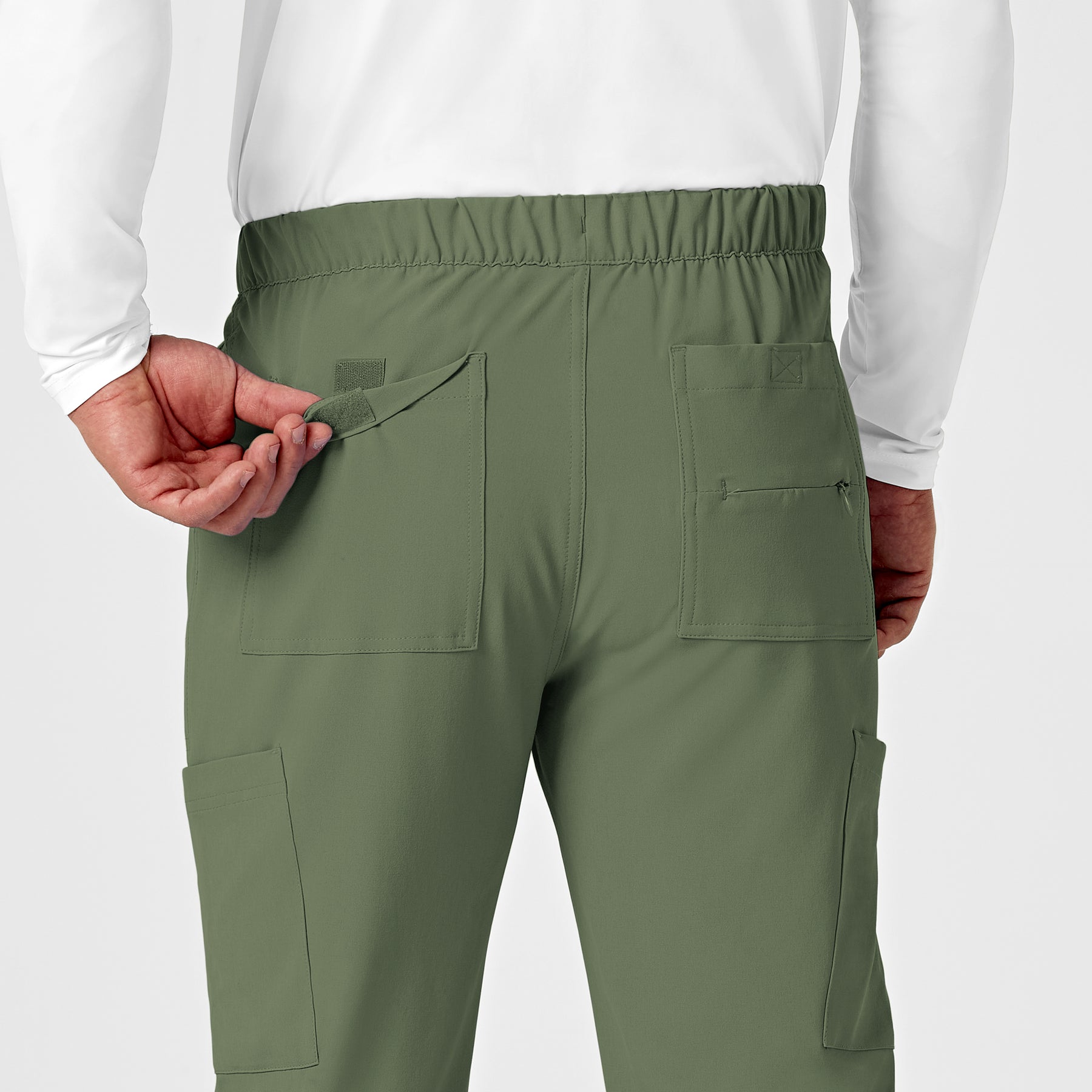 RENEW Men's Jogger Scrub Pant Olive back detail