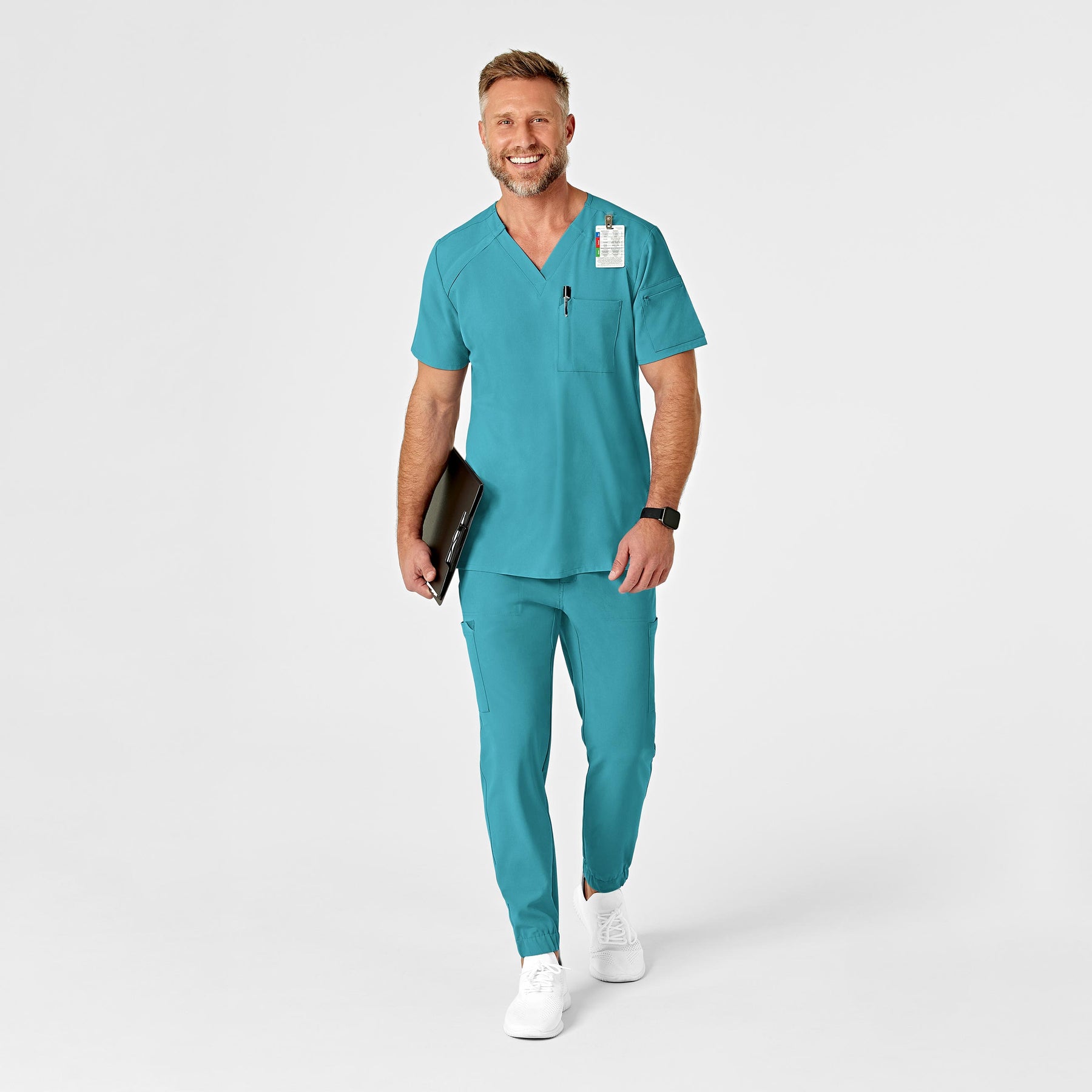 RENEW Men's Jogger Scrub Pant Teal Blue full scrub set