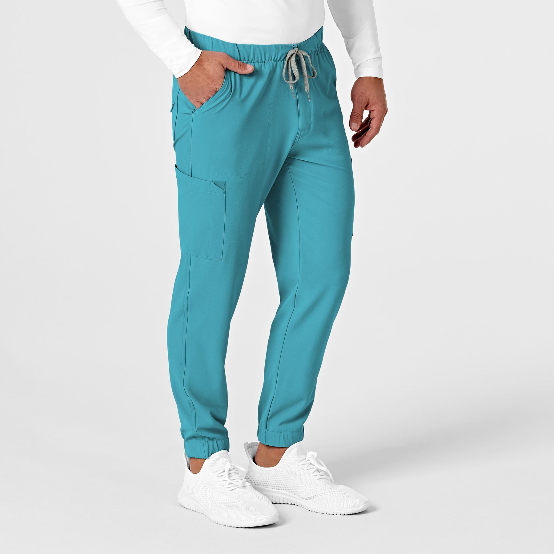 RENEW Men's Jogger Scrub Pant Teal Blue side view