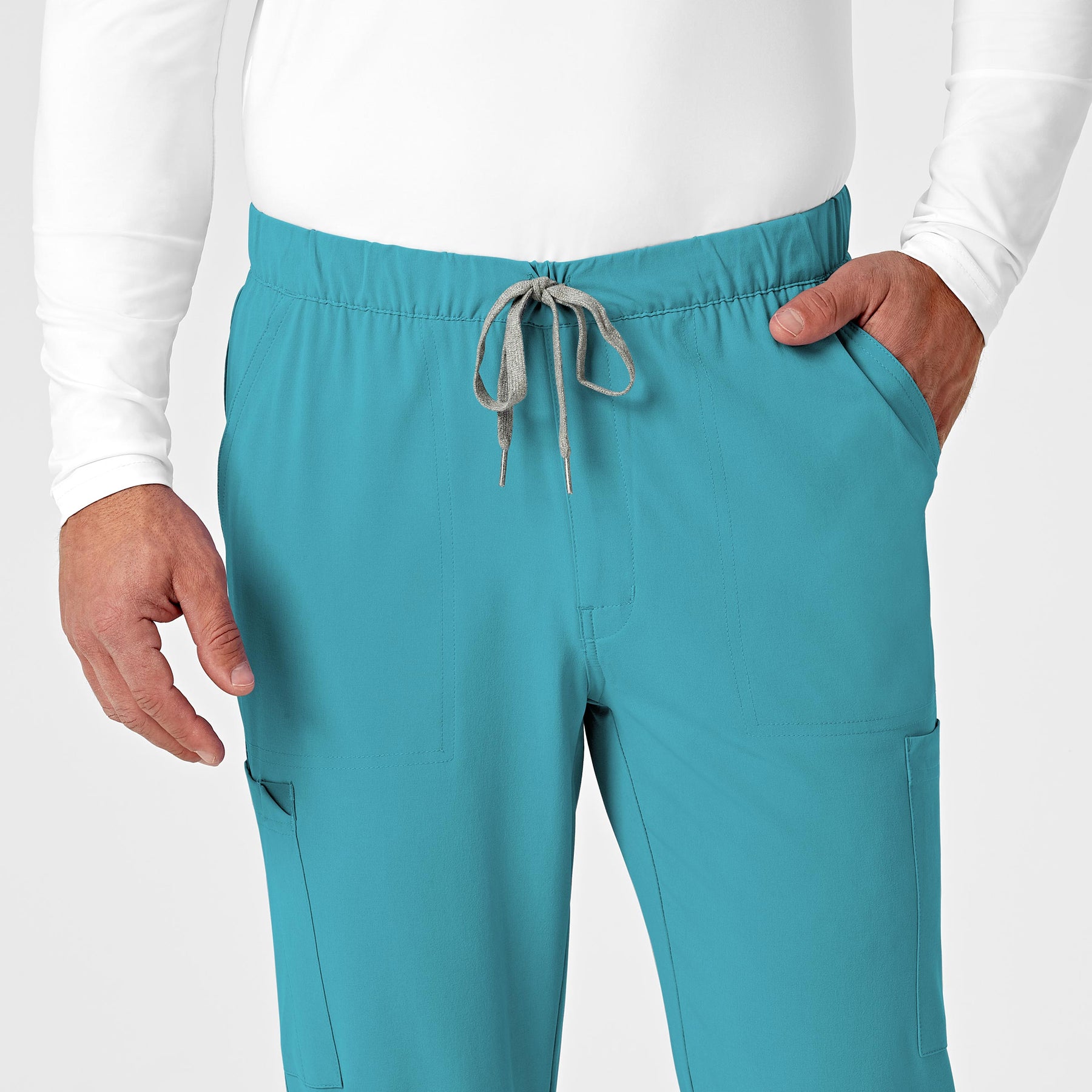 RENEW Men's Jogger Scrub Pant Teal Blue front detail