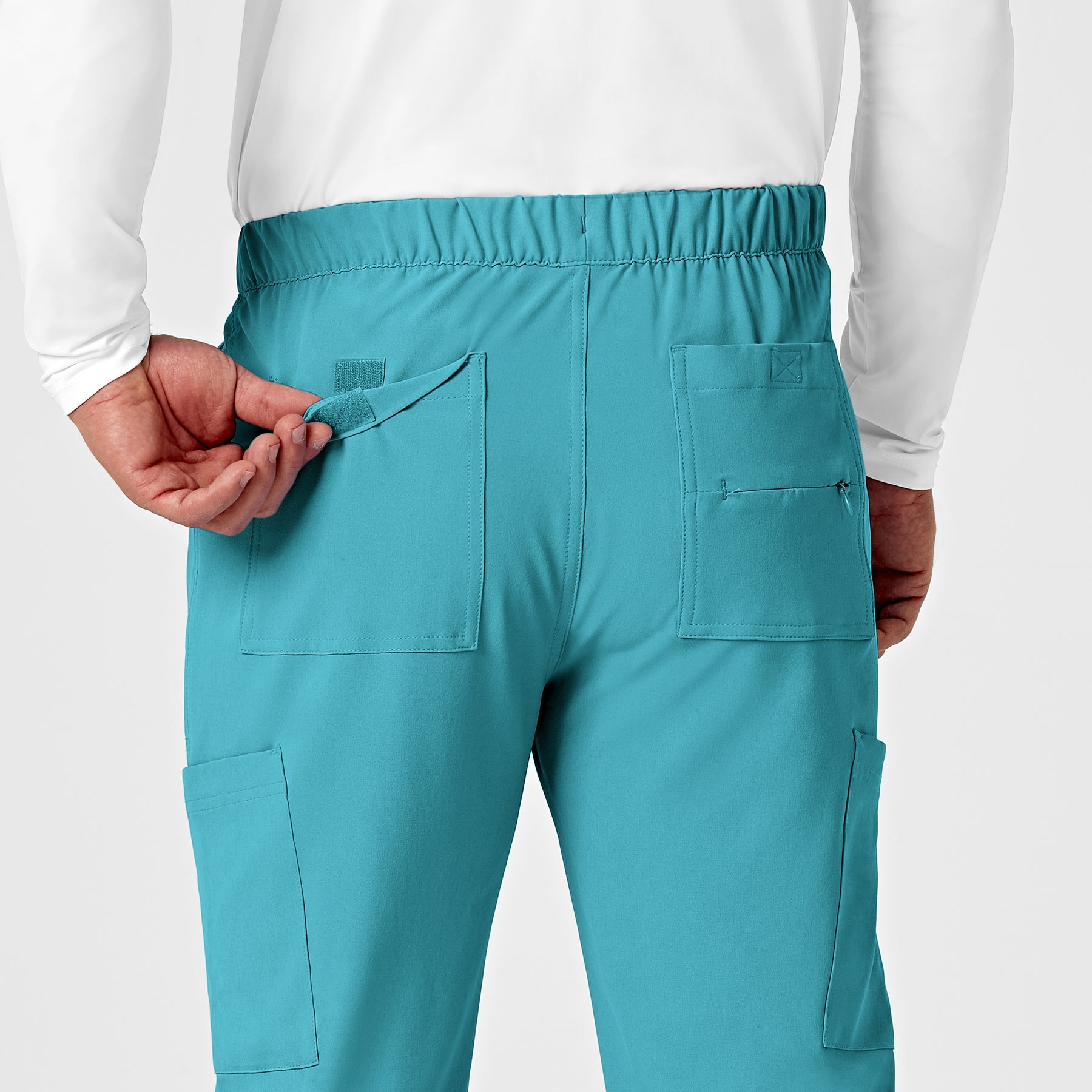 RENEW Men's Jogger Scrub Pant Teal Blue back detail