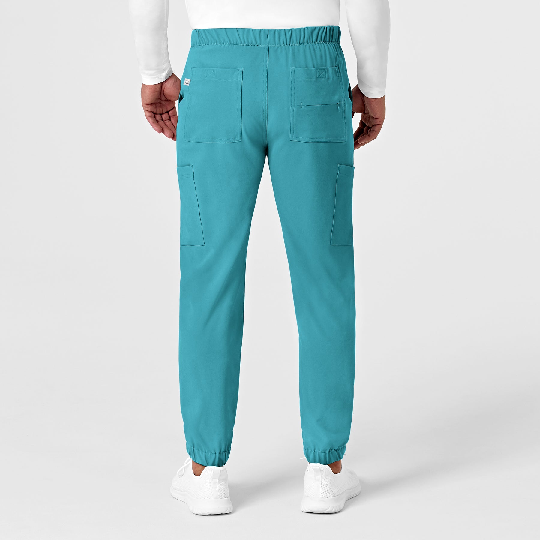 RENEW Men's Jogger Scrub Pant Teal Blue back view