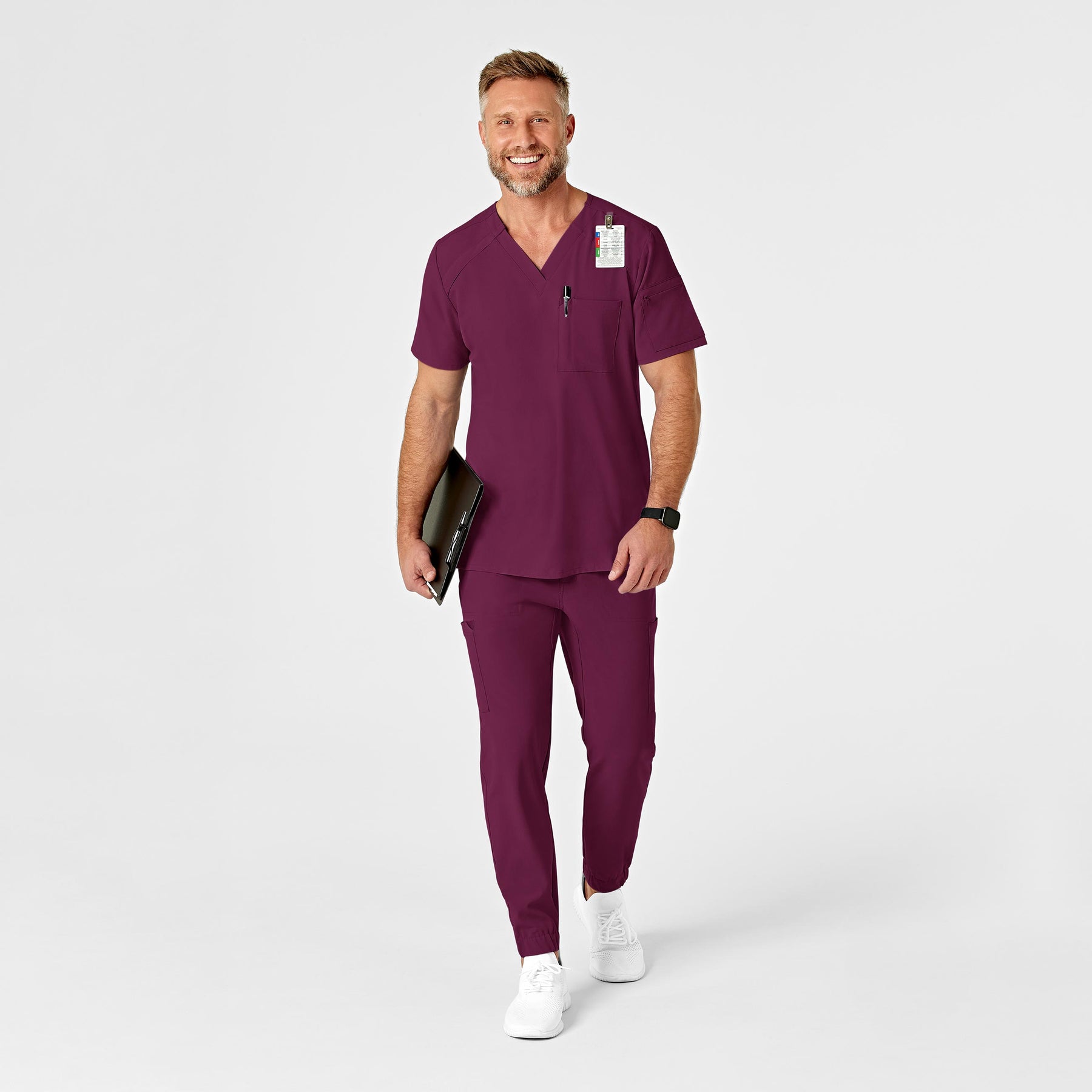 RENEW Men's Jogger Scrub Pant Wine full scrub set
