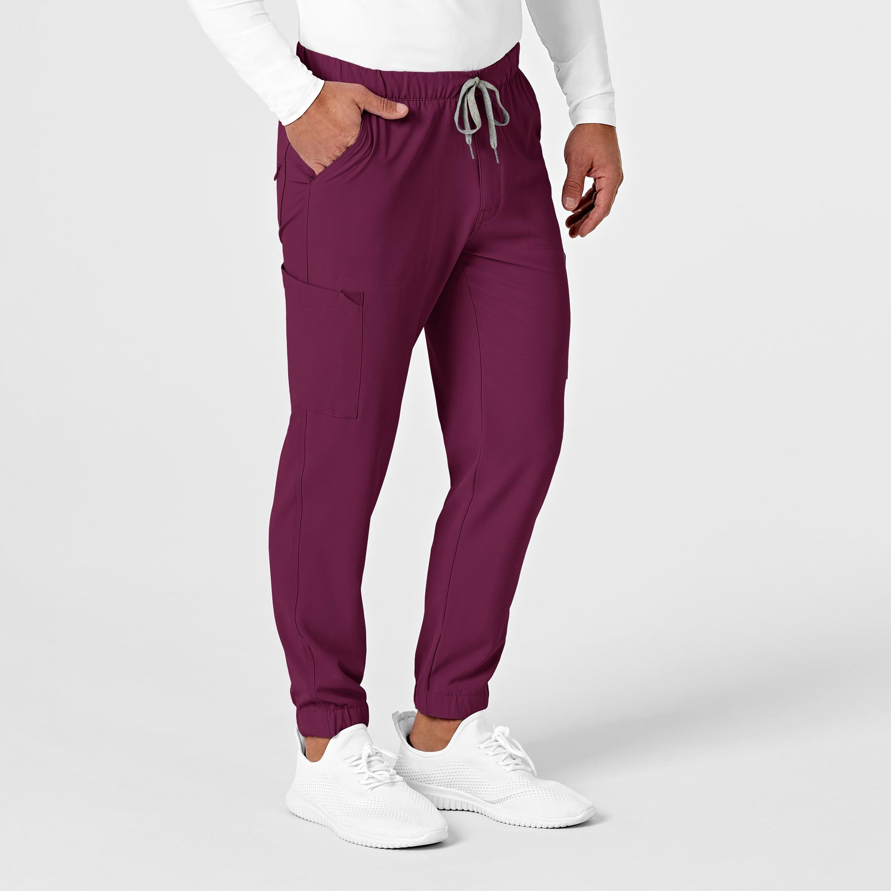 RENEW Men's Jogger Scrub Pant Wine side view