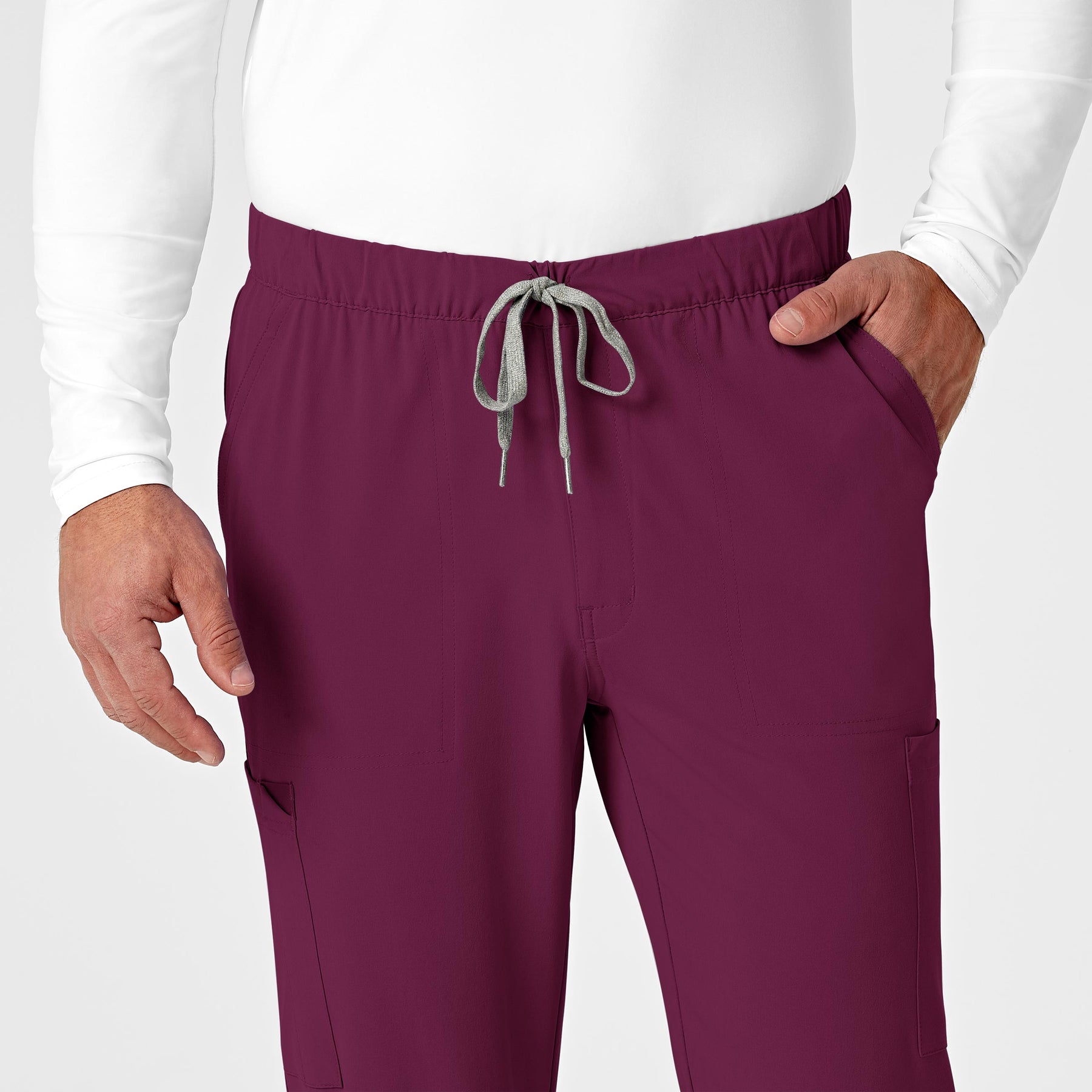 RENEW Men's Jogger Scrub Pant Wine front detail