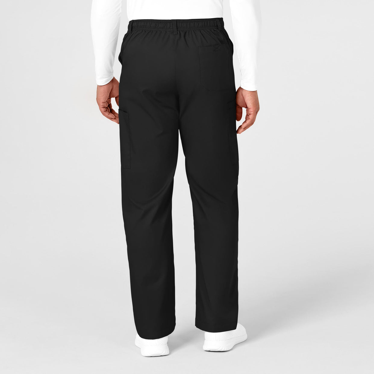 WonderWORK Men's Cargo Scrub Pant Black back view