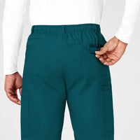 WonderWORK Men's Cargo Scrub Pant Caribbean Blue back detail