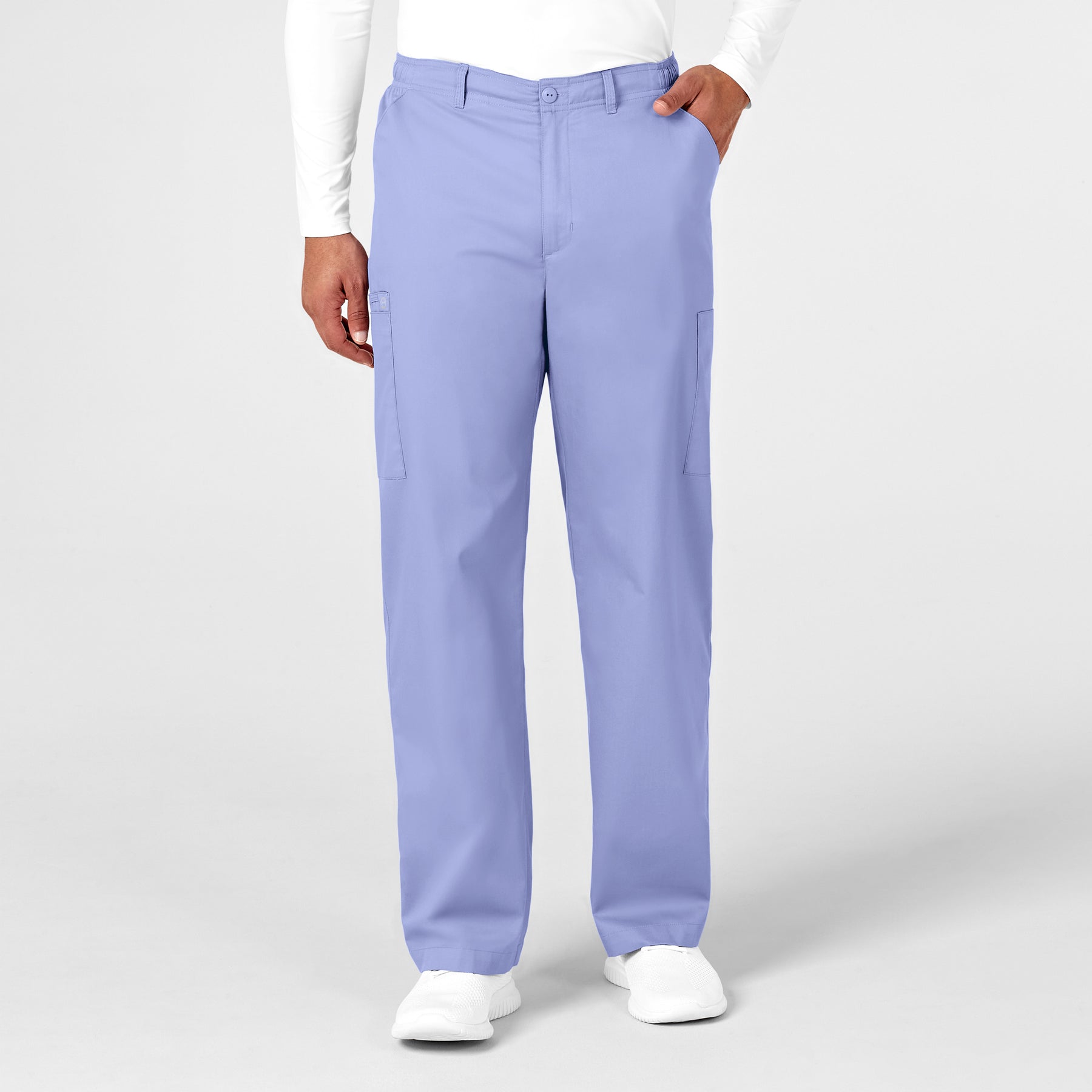 Wink WonderWORK Men's Cargo Scrub Pant Ceil Blue
