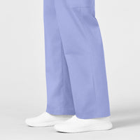 WonderWORK Men's Cargo Scrub Pant Ceil Blue hemline detail