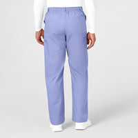 WonderWORK Men's Cargo Scrub Pant Ceil Blue back view