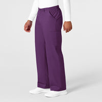 WonderWORK Men's Cargo Scrub Pant Eggplant side view