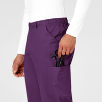 WonderWORK Men's Cargo Scrub Pant Eggplant side detail 1