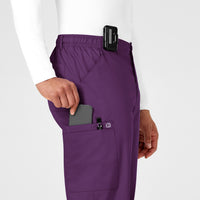 WonderWORK Men's Cargo Scrub Pant Eggplant side detail 2