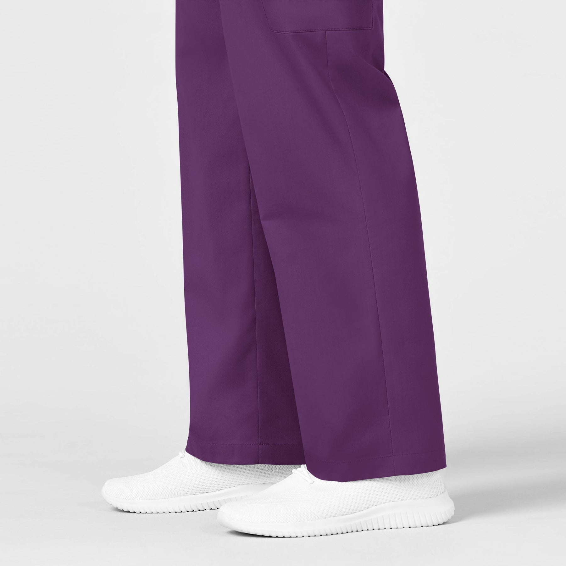 WonderWORK Men's Cargo Scrub Pant Eggplant hemline detail