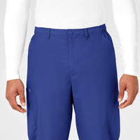 WonderWORK Men's Cargo Scrub Pant Galaxy Blue front detail