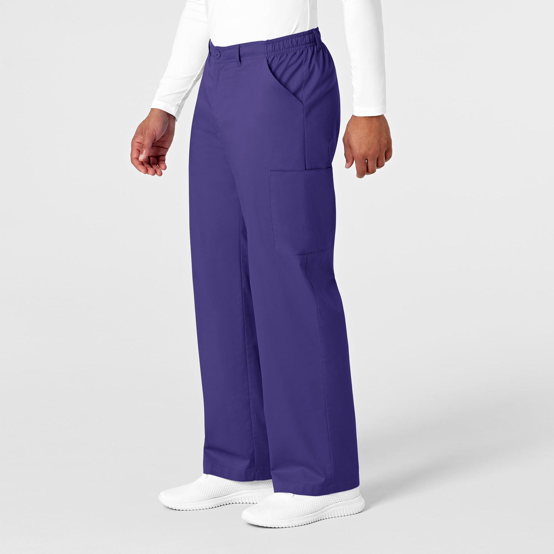 WonderWORK Men's Cargo Scrub Pant Grape side view