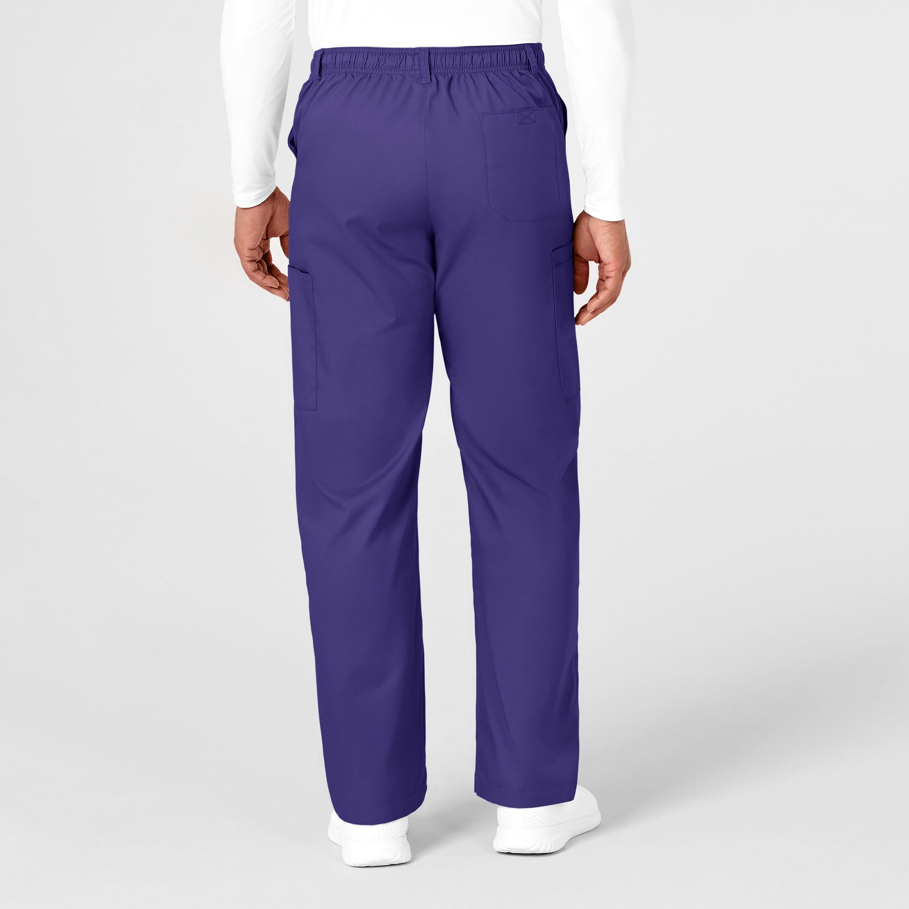 WonderWORK Men's Cargo Scrub Pant Grape back view