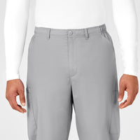 WonderWORK Men's Cargo Scrub Pant Grey front detail