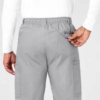 WonderWORK Men's Cargo Scrub Pant Grey back detail