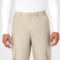 WonderWORK Men's Cargo Scrub Pant Khaki front detail