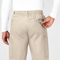 WonderWORK Men's Cargo Scrub Pant Khaki back detail