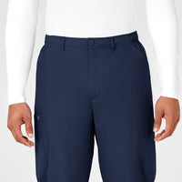 WonderWORK Men's Cargo Scrub Pant Navy front detail