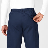 WonderWORK Men's Cargo Scrub Pant Navy back detail