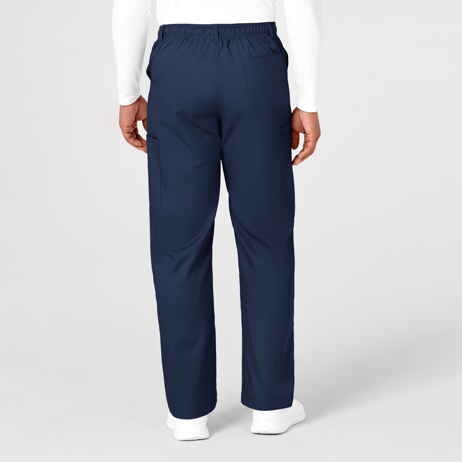 WonderWORK Men's Cargo Scrub Pant Navy back view