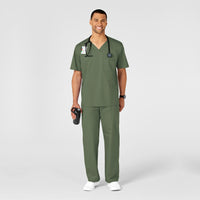 WonderWORK Men's Cargo Scrub Pant Olive full scrub set