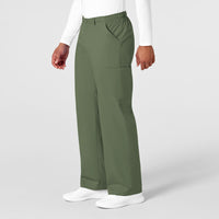 WonderWORK Men's Cargo Scrub Pant Olive side view