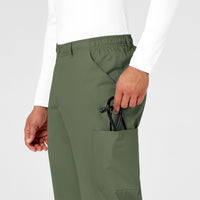 WonderWORK Men's Cargo Scrub Pant Olive side detail 1