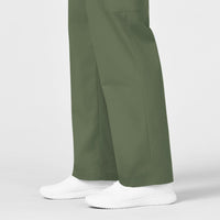 WonderWORK Men's Cargo Scrub Pant Olive hemline detail