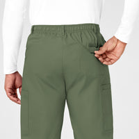 WonderWORK Men's Cargo Scrub Pant Olive back detail