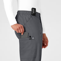 WonderWORK Men's Cargo Scrub Pant Pewter side detail 2