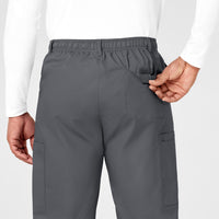 WonderWORK Men's Cargo Scrub Pant Pewter back detail